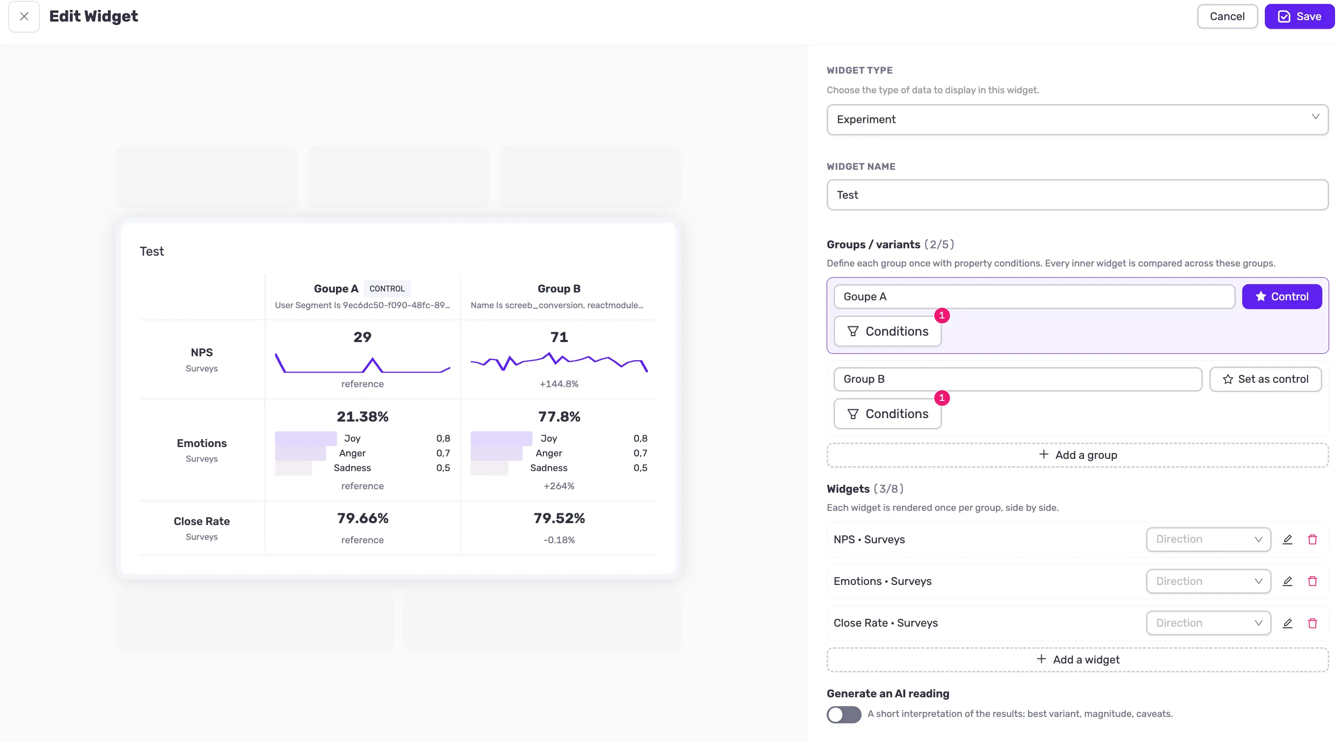 Compare Segments and Variants Side by Side in One Widget